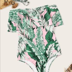 Off Shoulder One Piece Swimsuit